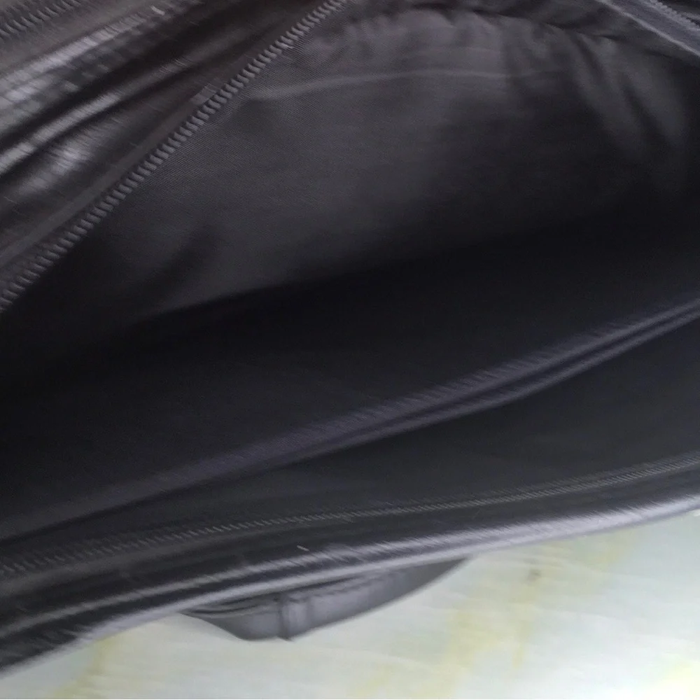 Vintage Black Faux Leather Laptop Bag